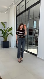 Belt Tintli Kemerli Jean Mavi