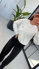 Bisiklet Yaka Sweatshirt Ekru