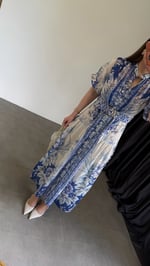 Blau Mavi Desenli Elbise