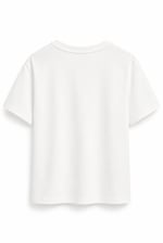 Boncuklu Dantel Yakalı T-shirt Ekru