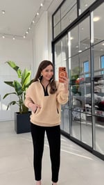 Bonnia Peluş Sweatshirt Bej