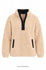 Bonnia Peluş Sweatshirt Bej