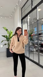 Bonnia Peluş Sweatshirt Bej