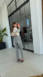 Boy Fit Kesik Paça Jean Gri
