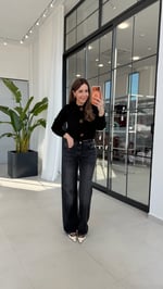Bronz Büyük Çiçekli Triko Siyah