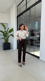 Brown Kahve Kemerli Jean Kahverengi