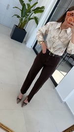 Brown Kahve Kemerli Jean Kahverengi
