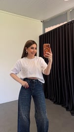 Cep Zincir Detaylı T-shirt Beyaz
