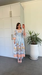 Çiçek Bahçesi Elbise Mavi