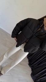 Çift Taraflı Şişme Mont Ceket Siyah