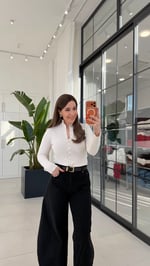 Çıtçıtlı Dik Yaka Triko Ekru