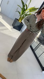 Conci Dökümlü Tensel Pantolon Vizon