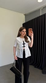 Dantel Güpürlü Ceket Ekru