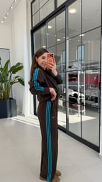 Didas Çizgili Takım Kahverengi