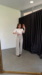 Dökümlü Tensl Denim Pantolon Gri