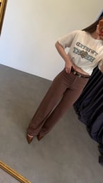 Dökümlü Tensl Denim Pantolon Kahverengi