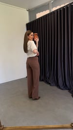Dökümlü Tensl Denim Pantolon Kahverengi