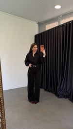 Dökümlü Tensl Denim Pantolon Siyah
