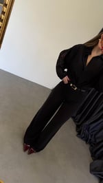 Dökümlü Tensl Denim Pantolon Siyah