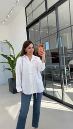 Düğüm Düğme Detaylı Std Gömlek Beyaz