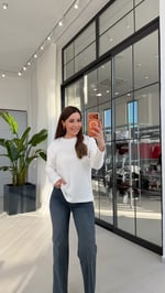 Düz Basic Kurtarıcı Bluz Ekru