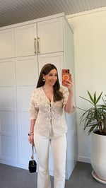 Elit İşleme Bluz Krem