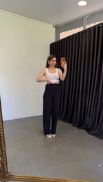 En Boy Likralı Tok Kumaş Pantolon Lacivert