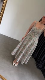 Greyni Mini Flower Elbise Yeşil