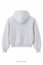 Haki Yazılı Kapişonlu Sweatshirt Gri