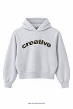 Haki Yazılı Kapişonlu Sweatshirt Gri