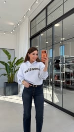 Haki Yazılı Kapişonlu Sweatshirt Gri