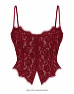 İthal Dantelli Korse Bluz Bordo