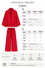 Jakarlı Kimono Takım Kırmızı