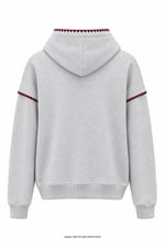 January Bordo Nakışlı Kapişonlu Sweatshirt Gri