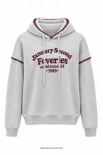 January Bordo Nakışlı Kapişonlu Sweatshirt Gri