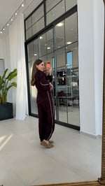 Jogger Biyeli Fermuarlı Eşofman Takımı Bordo