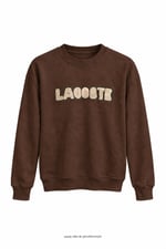 Kabartma Yazılı Lcs Sweatshirt Kahverengi
