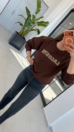 Kabartma Yazılı Lcs Sweatshirt Kahverengi