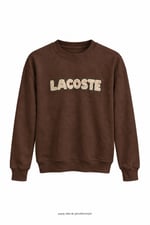 Kabartma Yazılı Lcs Sweatshirt Kahverengi