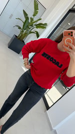 Kabartma Yazılı Lcs Sweatshirt Kırmızı