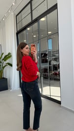 Kabartma Yazılı Lcs Sweatshirt Kırmızı
