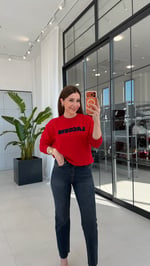 Kabartma Yazılı Lcs Sweatshirt Kırmızı