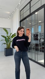 Kabartma Yazılı Lcs Sweatshirt Lacivert