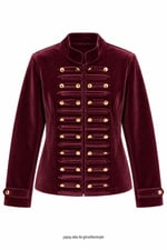 Kadife Kumaş Vatkalı Ceket Bordo