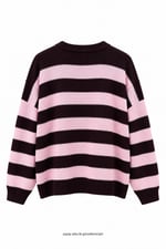 Kalın Şeritli Triko Pembe