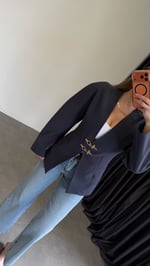 Kancalı Premium Blazer Ceket Lacivert