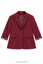 Kare Dokulu Vatkalı Tüvit Blazer Ceket Saks Mavi