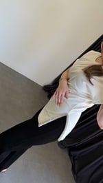Kenarları Taş Detaylı T-shirt Ekru