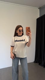 Koste Baskılı T-shirt Lacivert