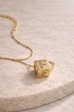 Küp Harf Kolye Gold F